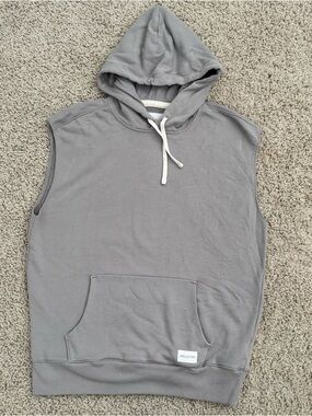 Hollister Men's Sleeveless Crewneck Hoodie - Light Gray